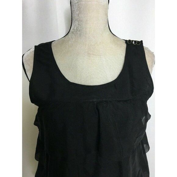 J Crew Scoop Neck 100% Silk Ruffle tank top - Picture 2 of 5